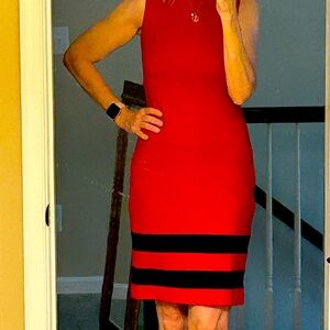 New - Cute Calvin Klein red dress, fitted and sleeveless. Size 2.